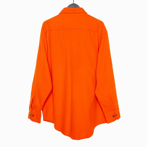 Vintage Kmart Sportsman Neon Orange Button Down Flannel Shirt - L/XL - Picture 2 of 9
